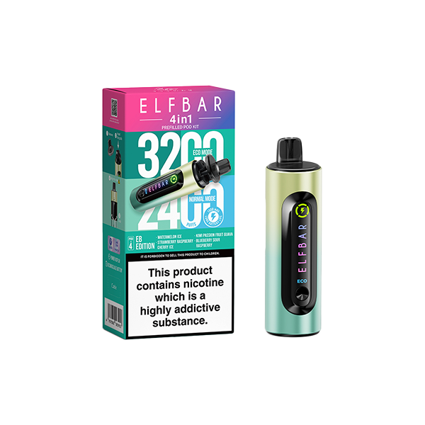20mg Elf Bar 4 in 1 Pod Vape Kit 3200 Puffs