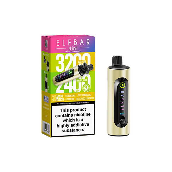 20mg Elf Bar 4 in 1 Pod Vape Kit 3200 Puffs