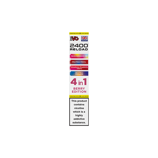 20mg IVG 2400 Reload Prefilled Pods 2ml 2400 Puffs - 4 Pcs