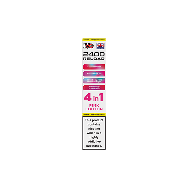 20mg IVG 2400 Reload Prefilled Pods 2ml 2400 Puffs - 4 Pcs