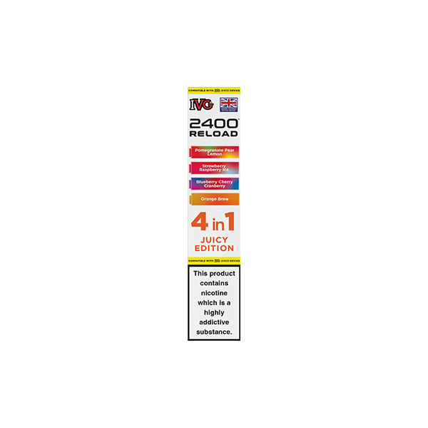 20mg IVG 2400 Reload Prefilled Pods 2ml 2400 Puffs - 4 Pcs