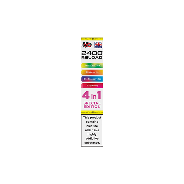 20mg IVG 2400 Reload Prefilled Pods 2ml 2400 Puffs - 4 Pcs