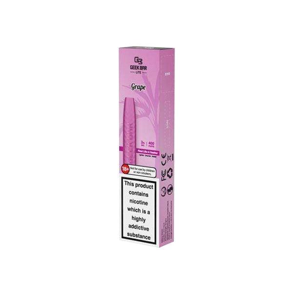 20mg Geek Bar Lite Disposable Pod Device 350 Puffs - Online Vape Shop