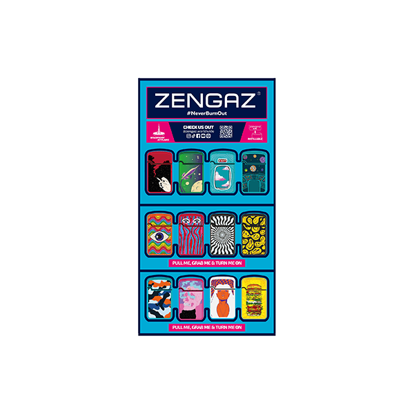 Zengaz Cube ZL-12 Royal Jet (EU-S6) - Jet Flame Lighters Bundle + 48 Lighters with Cube display stand - Online Vape Shop