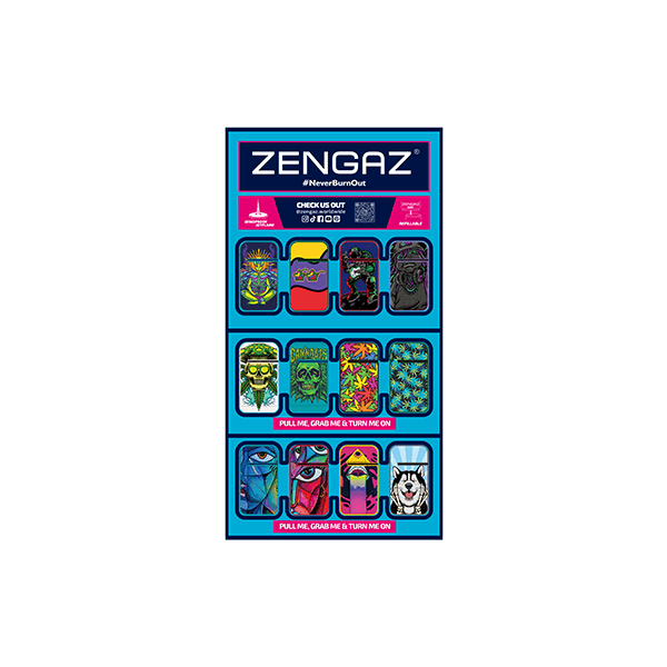 Zengaz Cube ZL-13 Wing Jet (UK-S3) - Jet Flame Lighters Bundle + 48 Lighters with Cube display stand - Online Vape Shop