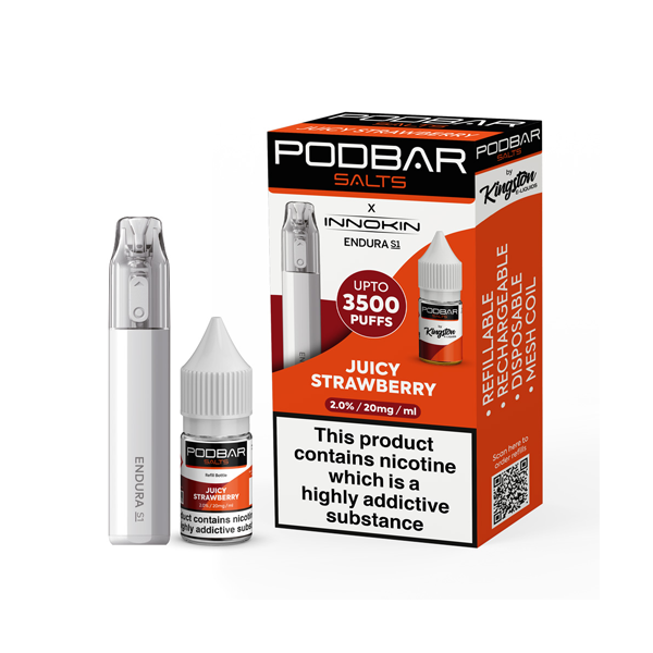 Sels Podbar 20 mg par Kingston x Innokin Endura S1 Kit de vape jetable 3500 bouffées