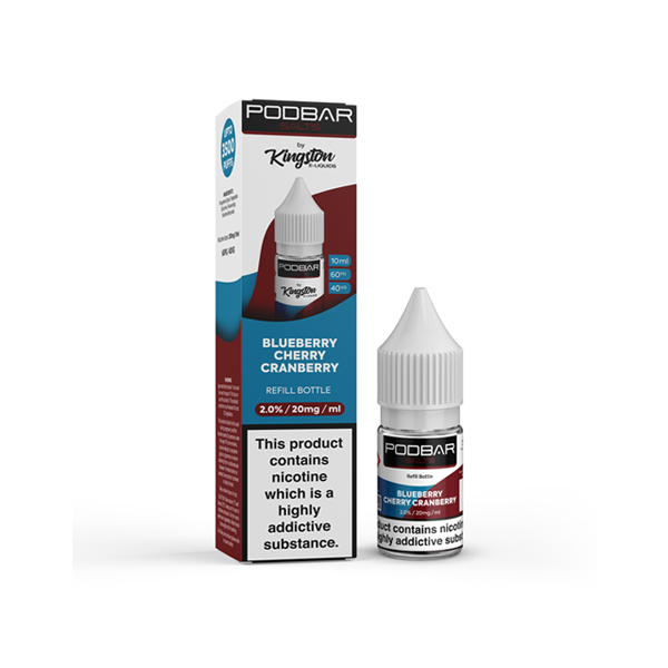 10 mg de sels Podbar par Kingston Recharge de 10 ml de sels de nicotine (60VG/40PG)
