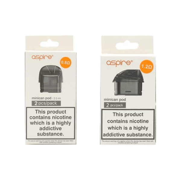 Aspire Minican Replacement Pods Two Pack 2ml (0.8Ohm/1.2Ohm) - Online Vape Shop