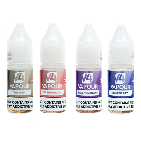 E-Liquide à base libre V4 Vapor 18 mg 10 ml (50VG/50PG)