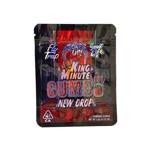 Mylar Gumbo Sac zippé imprimé 3,5 g Grand
