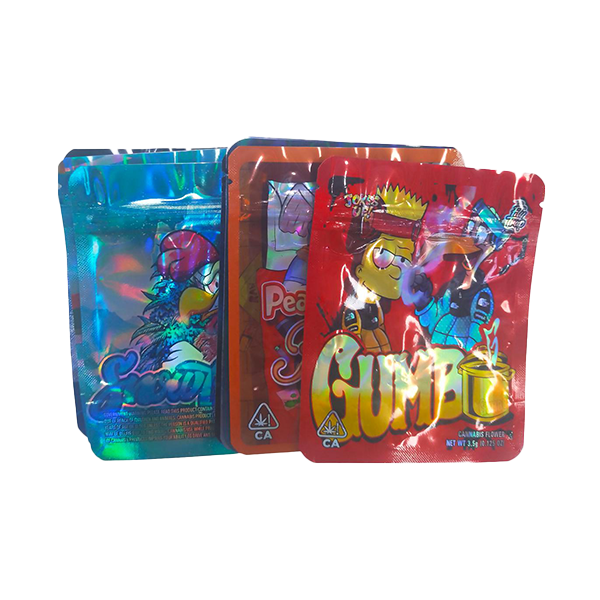 Mylar Gumbo Sac zippé imprimé 3,5 g Grand