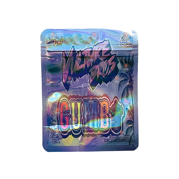 Mylar Gumbo Sac zippé imprimé 3,5 g Grand