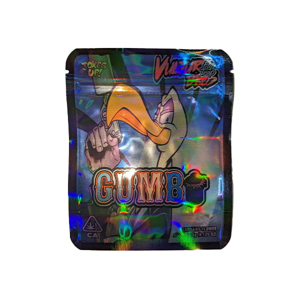 Mylar Gumbo Sac zippé imprimé 3,5 g Grand