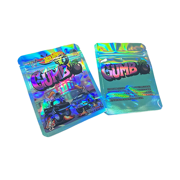 Mylar Gumbo Sac zippé imprimé 3,5 g Grand