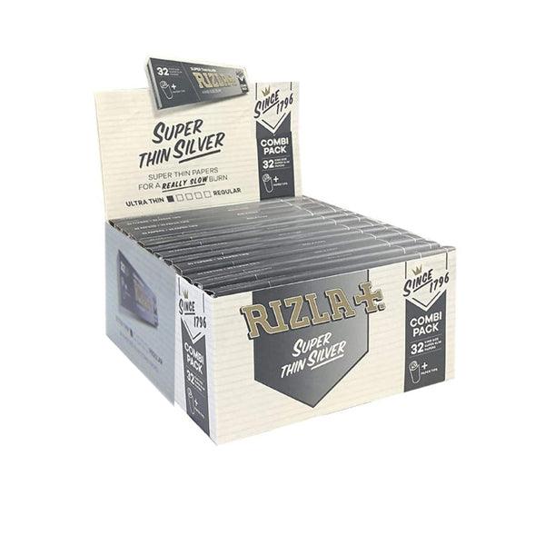 24 Rizla Silver Super Thin King Size Rolling Papers + Tips Combi Pack - Online Vape Shop