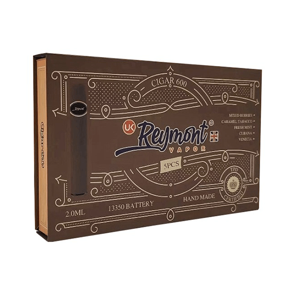 20mg Reymont Cigars 600 Disposable Gift Box 5 pack - 3000 Puffs - Online Vape Shop