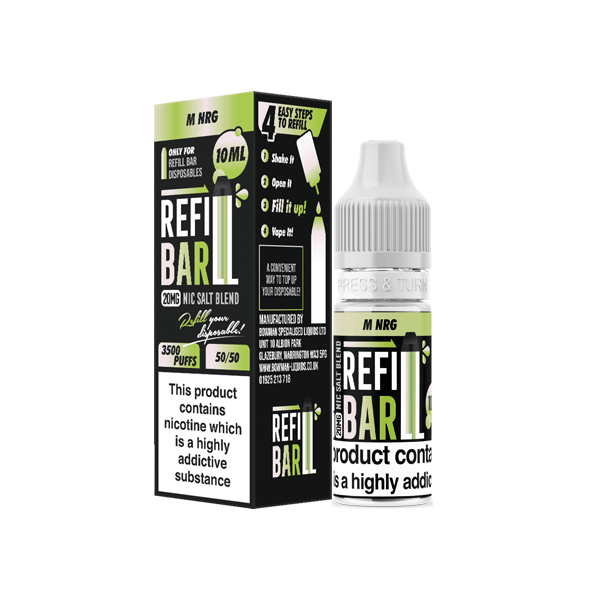 20mg Refill Bar Salts 10ml Nic Salts (50VG/50PG) - Online Vape Shop