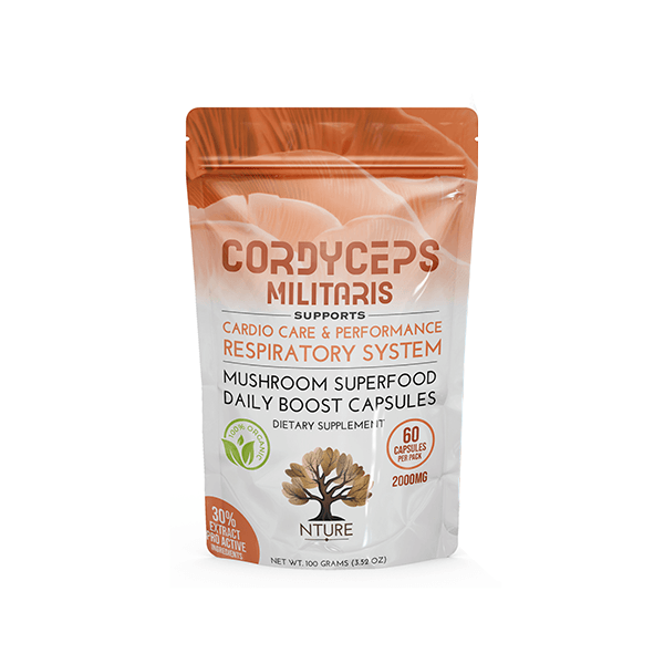 NTURE 2000mg Cordyceps Militaris Mushroom Capsule - 60 Caps - Online Vape Shop