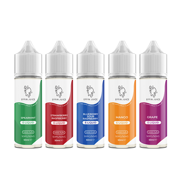 Bulk Buy EFFIN Juice - Multipacks Shortfill E-Liquid 50ml (50/50 VG/PG) - 0mg