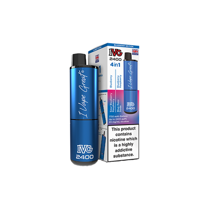 20mg IVG 2400 4 in 1 Multi Edition Rechargeable Pod Vape Kit 2400 Puffs