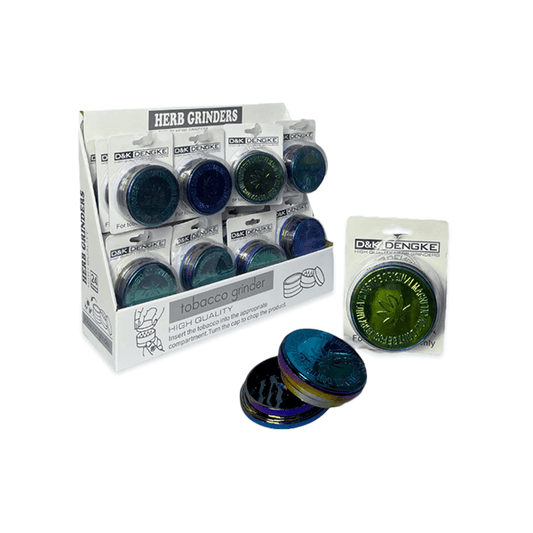 24 x D&K Plastic Shiny Grinder Leaf Design Display Pack - DK4004A - GS1417 - Online Vape Shop