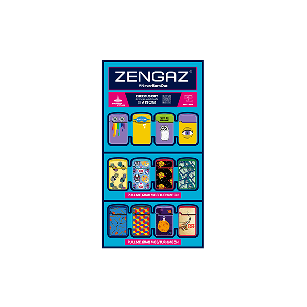Zengaz Cube ZL-12 Royal Jet (EU-S3) - Jet Flame Lighters Bundle + 48 Lighters with Cube display stand - Online Vape Shop