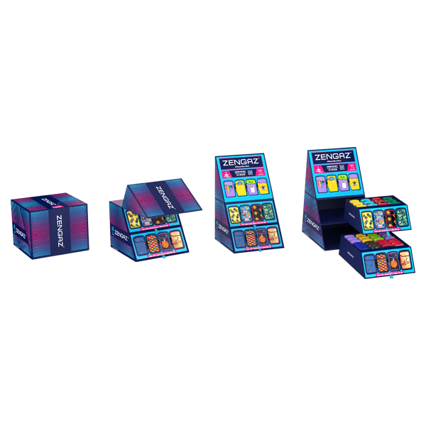 Zengaz Cube ZL-12 Royal Jet (EU-S3) - Jet Flame Lighters Bundle + 48 Lighters with Cube display stand - Online Vape Shop
