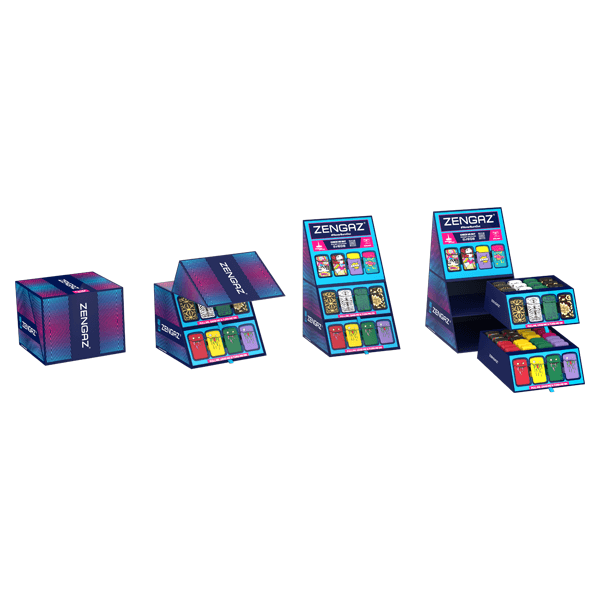Zengaz Cube ZL-12 Royal Jet (EU-S5) - Jet Flame Lighters Bundle + 48 Lighters with Cube display stand - Online Vape Shop