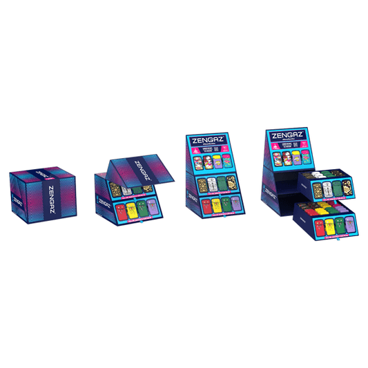 Zengaz Cube ZL-12 Royal Jet (EU-S5) - Jet Flame Lighters Bundle + 48 Lighters with Cube display stand - Online Vape Shop