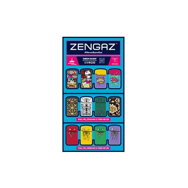 Zengaz Cube ZL-12 Royal Jet (EU-S5) - Jet Flame Lighters Bundle + 48 Lighters with Cube display stand - Online Vape Shop