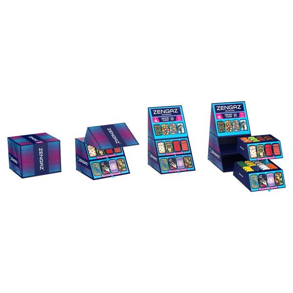 Zengaz Cube ZL-12 Royal Jet (EU-S7) - Jet Flame Lighters Bundle + 48 Lighters with Cube display stand - Online Vape Shop