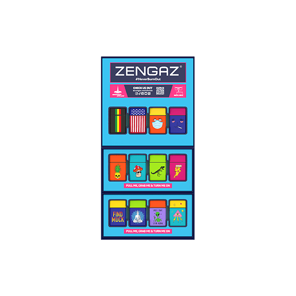 Zengaz Cube ZL-30 Chip Set (EU-S2) - Jet Flame Lighters Bundle + 48 Lighters with Cube display stand - Online Vape Shop
