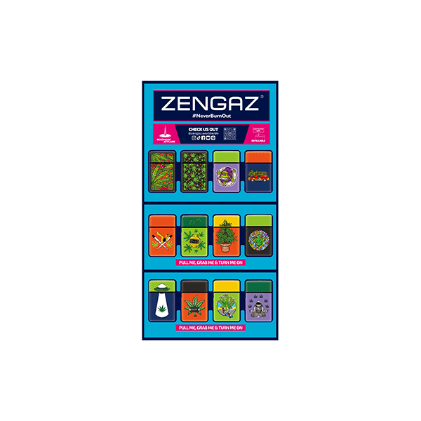 Zengaz Cube ZL-30 Chip Set (UK-S3) - Jet Flame Lighters Bundle + 48 Lighters with Cube display stand - Online Vape Shop