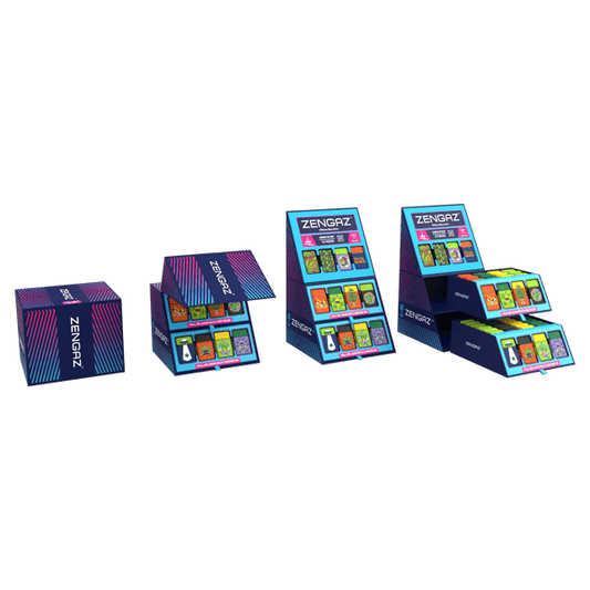 Zengaz Cube ZL-30 Chip Set (UK-S3) - Jet Flame Lighters Bundle + 48 Lighters with Cube display stand - Online Vape Shop