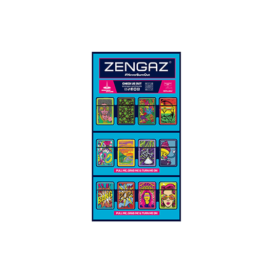Zengaz Cube ZL-30 Chip Set (UK-S4) - Jet Flame Lighters Bundle + 48 Lighters with Cube display stand - Online Vape Shop