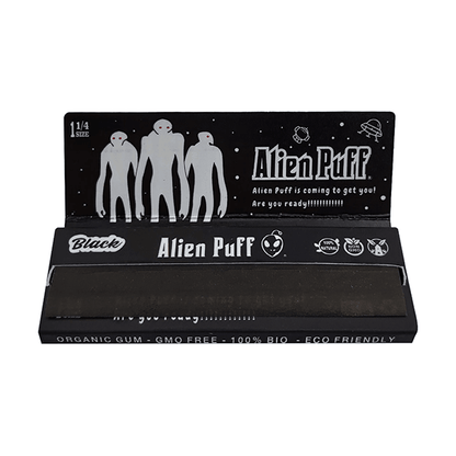 Alien Puff 1 1/4 Size Black Rolling Papers 25 Booklets (HP2125) - Online Vape Shop