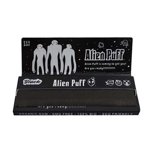 Alien Puff 1 1/4 Size Black Rolling Papers 25 Booklets (HP2125) - Online Vape Shop