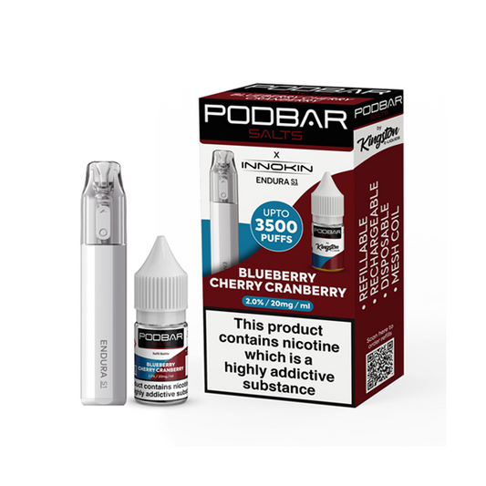 Sels Podbar 10 mg par Kingston x Innokin Endura S1 Kit de vape jetable 3500 bouffées