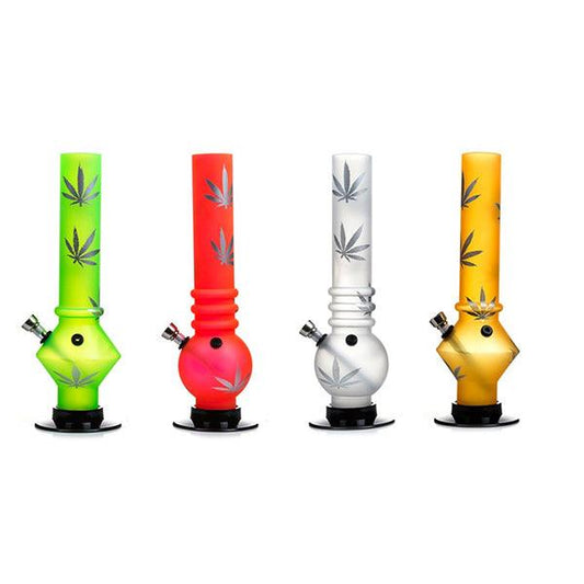 6 x Small Leaf Printed Acrylic Bong - FMP - Online Vape Shop