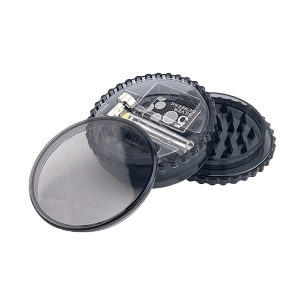 D&K 3 Parts 2 In 1 Plastic Grinder Glass Pipe Included (Various Colours) - DK4036AD-3 - Online Vape Shop