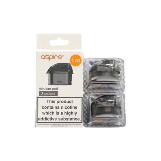 Aspire Minican Replacement Pods Two Pack 2ml (0.8Ohm/1.2Ohm) - Online Vape Shop