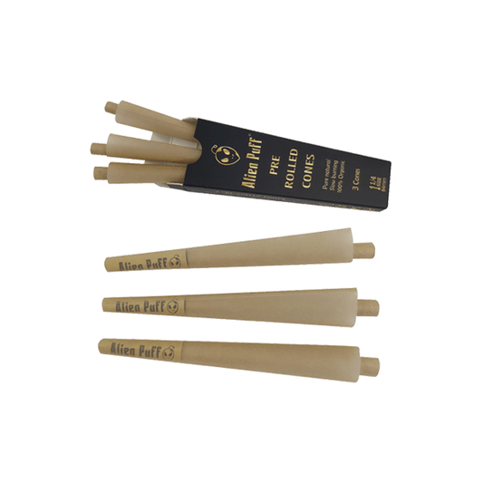 72 Alien Puff Black & Gold 1 1/4 Size Pre-Rolled Cones ( HP146APC ) - Online Vape Shop