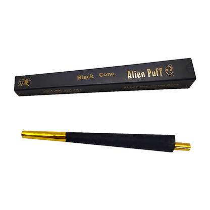 24 Alien Puff Black & Gold King Size Pre-Rolled Black Cones ( HP193AP ) - Online Vape Shop
