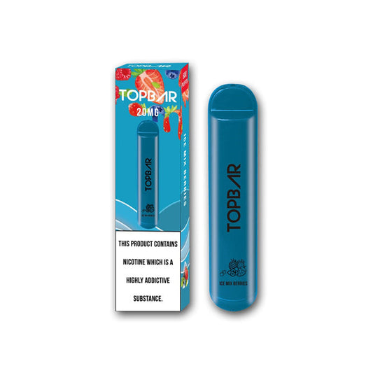 Pod de Vape jetable à barre supérieure de 20 mg, 600 bouffées