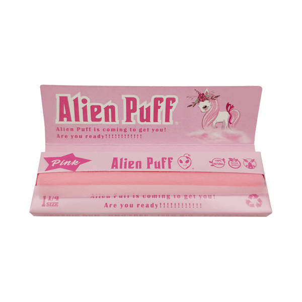 50 Alien Puff 1 1/4 Size Pink Rolling Papers - Online Vape Shop