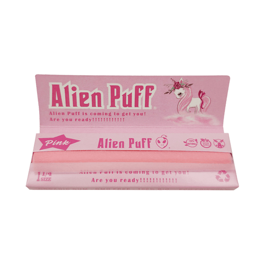50 Alien Puff 1 1/4 Size Pink Rolling Papers - Online Vape Shop