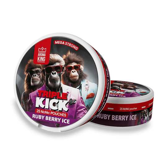 100mg Aroma King Triple Kick NoNic Pouches - 25 Pouches - Online Vape Shop