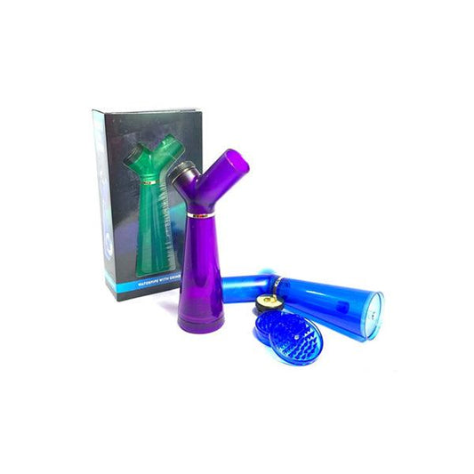New Plastic Water Pipe With Grinder Base - YD240 - Online Vape Shop