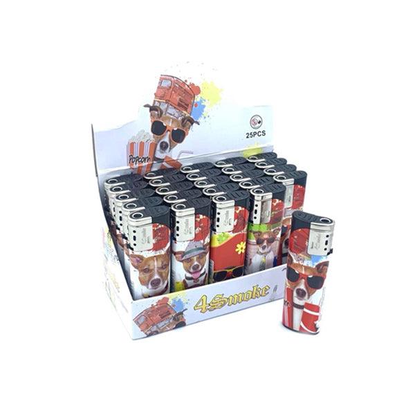 25 x 4Smoke Wind-Proof Printed Lighters - 218WE - Online Vape Shop