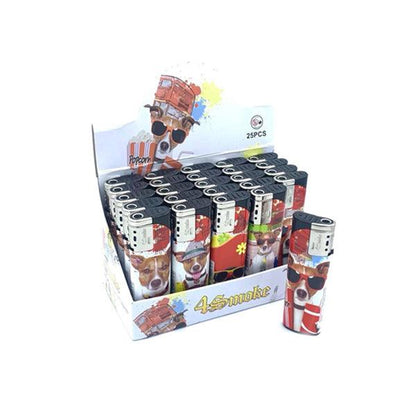 25 x 4Smoke Wind-Proof Printed Lighters - 218WE - Online Vape Shop